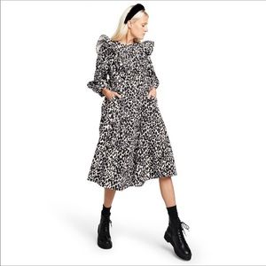 Women's Leopard Print Long Sleeve Dress - Sandy Liang
